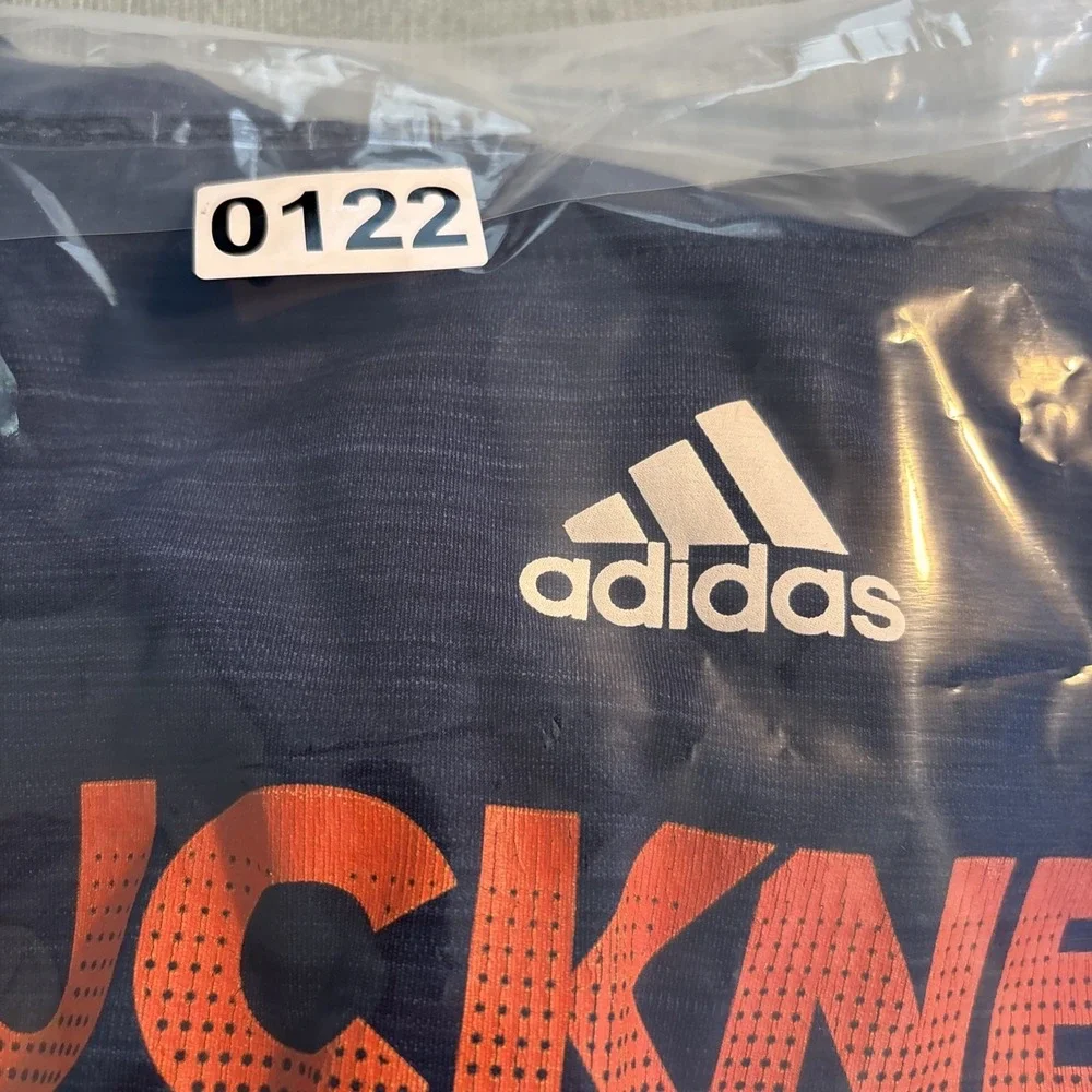 Adidas Bucknell Bison Mens Large Navy Blue Climalite Long Sleeve Hoodie Shirt